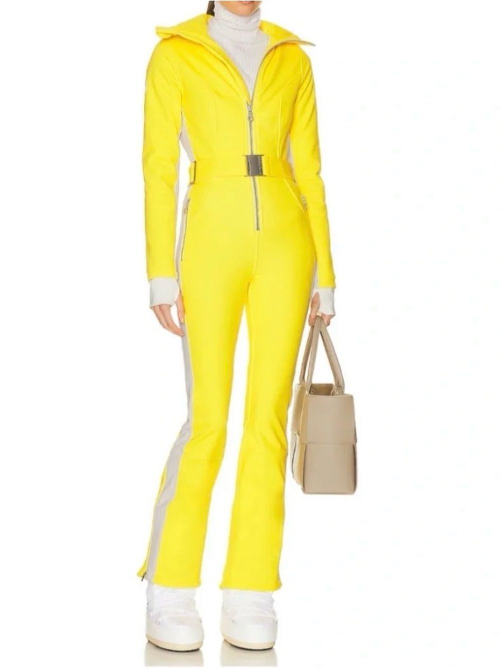 Cordova OTB Ski Suit Canary Yellow White Stripe NWT Medium Waterproof Neon